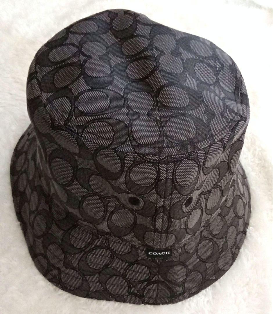 (新品未使用) COACH バケットハット ブラック/グレー XS/S