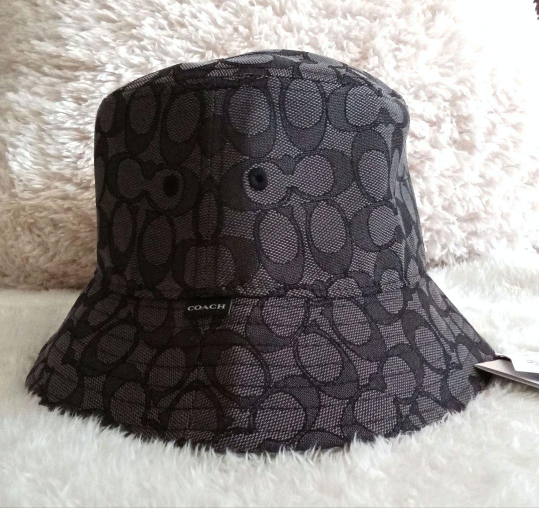 (新品未使用) COACH バケットハット ブラック/グレー XS/S