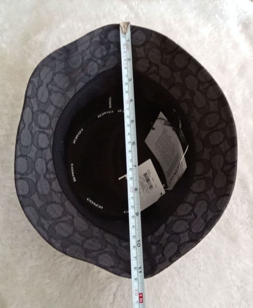 (新品未使用) COACH バケットハット ブラック/グレー XS/S