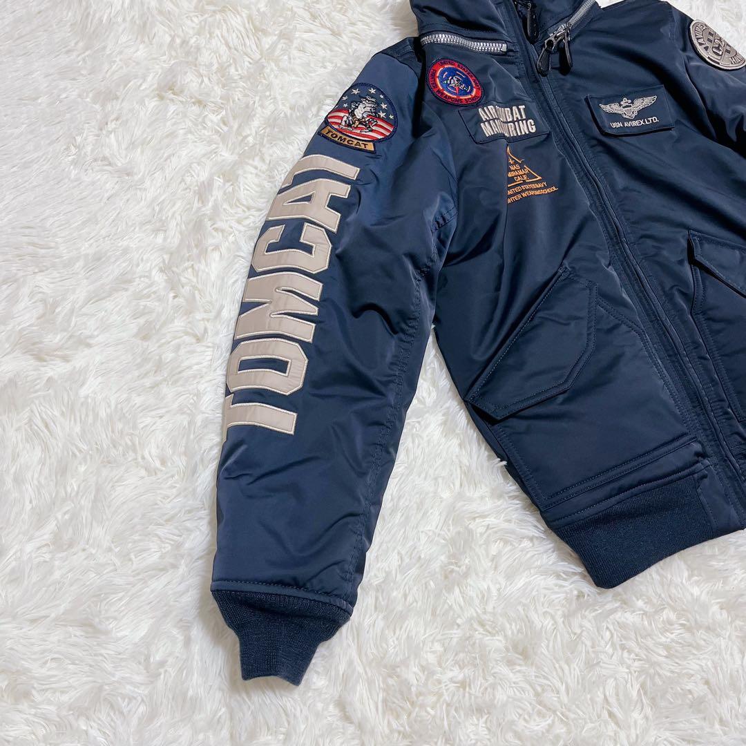 AVIREX トップガン MA-1 フライトジャケット 2way ネイビー M