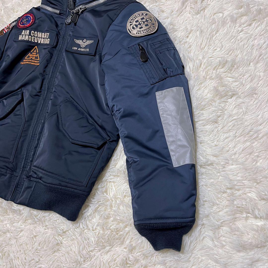 AVIREX トップガン MA-1 フライトジャケット 2way ネイビー M
