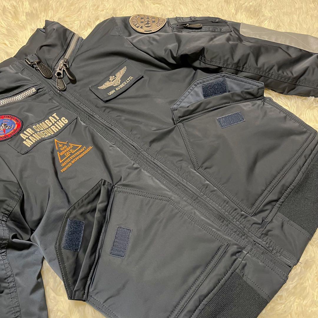 AVIREX トップガン MA-1 フライトジャケット 2way ネイビー M