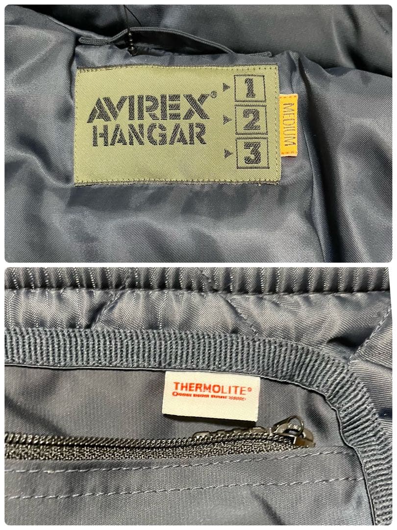 AVIREX トップガン MA-1 フライトジャケット 2way ネイビー M