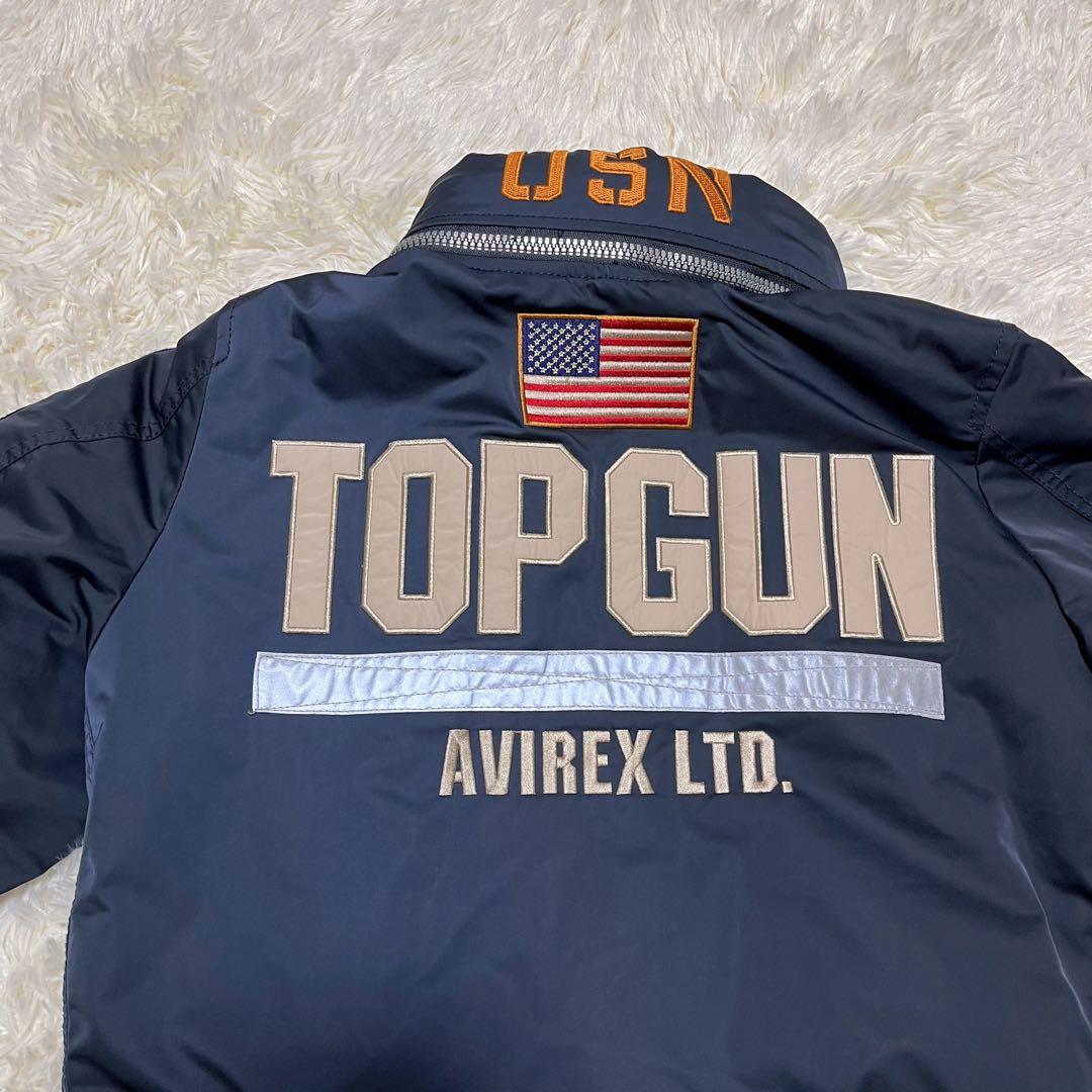 AVIREX トップガン MA-1 フライトジャケット 2way ネイビー M