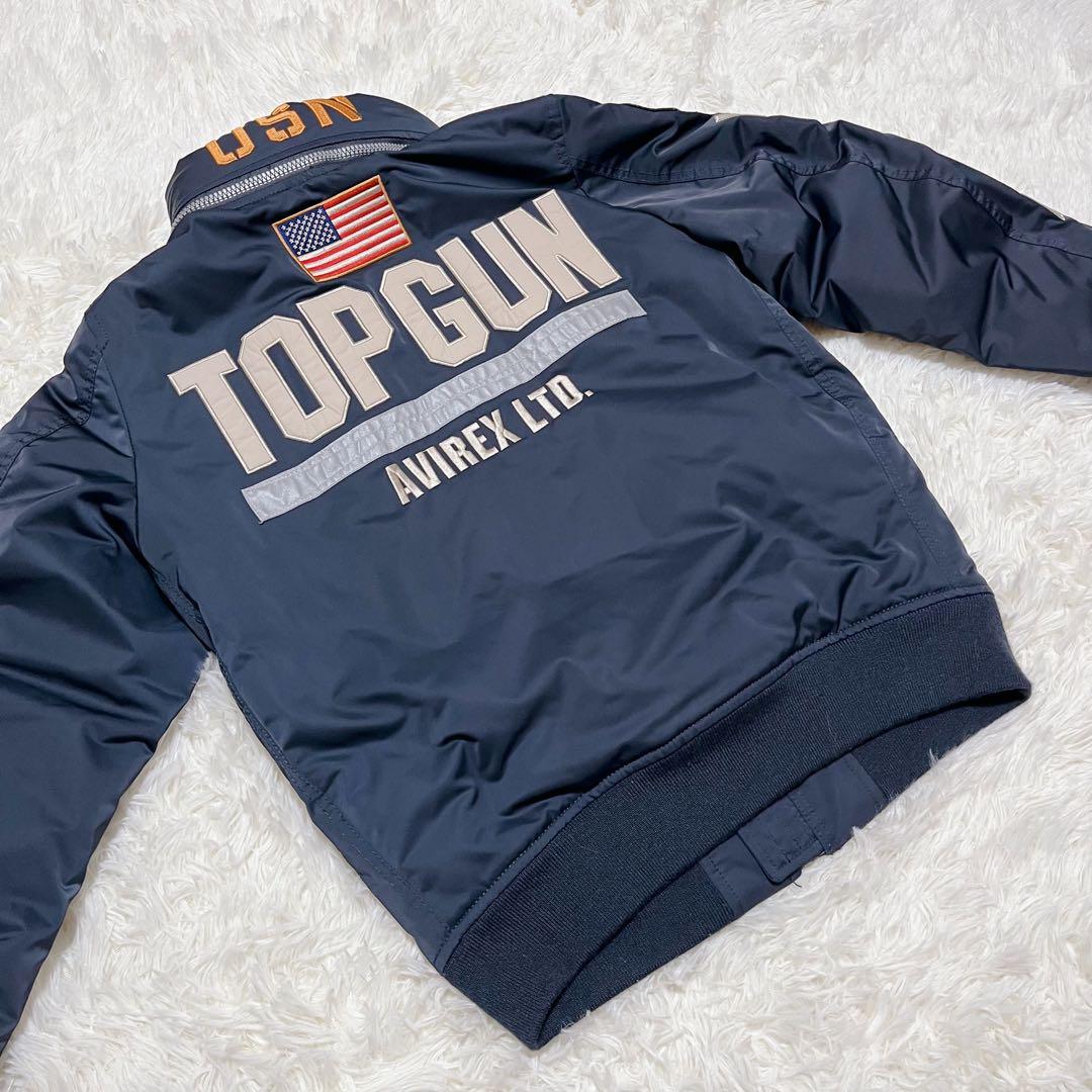 AVIREX トップガン MA-1 フライトジャケット 2way ネイビー M