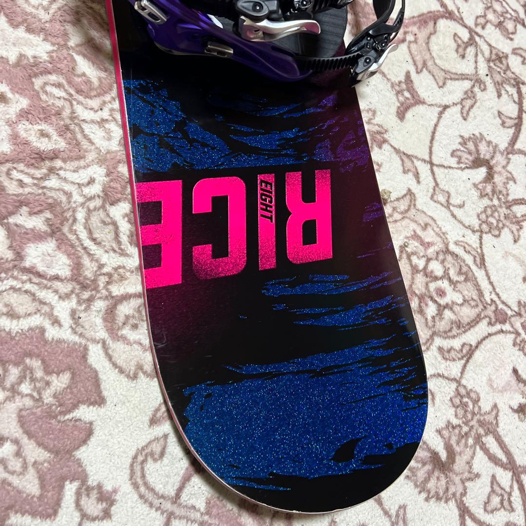 美品 RICE28 142cm グラトリ バイン付スノーボードセット レディース