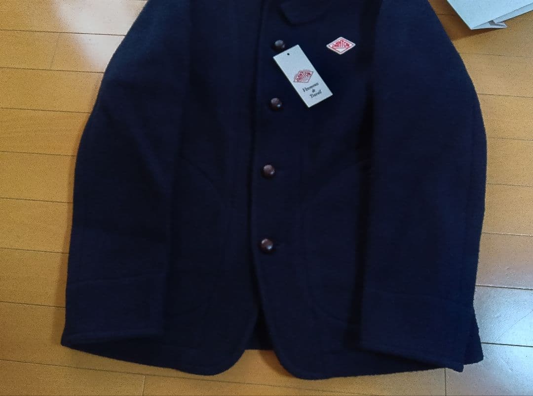 M*o様 DANTONダントンウールモッサジャケットコート紺ネイビー38