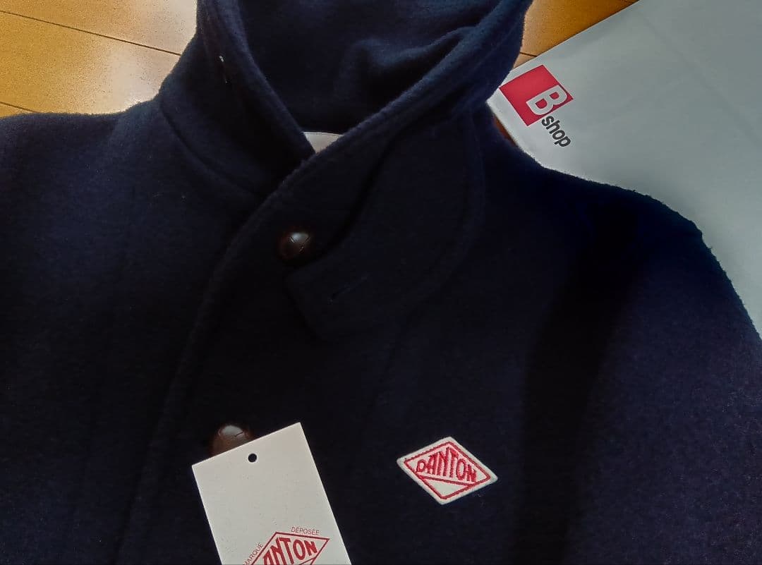 M*o様 DANTONダントンウールモッサジャケットコート紺ネイビー38