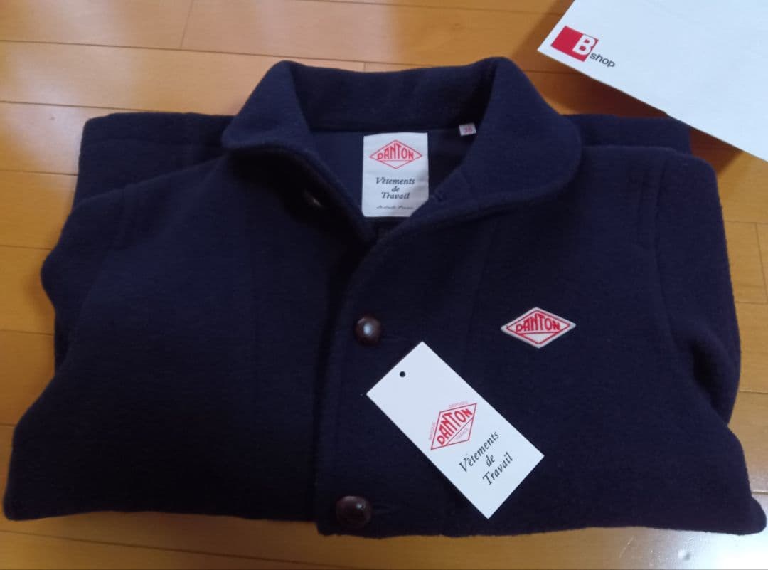 M*o様 DANTONダントンウールモッサジャケットコート紺ネイビー38