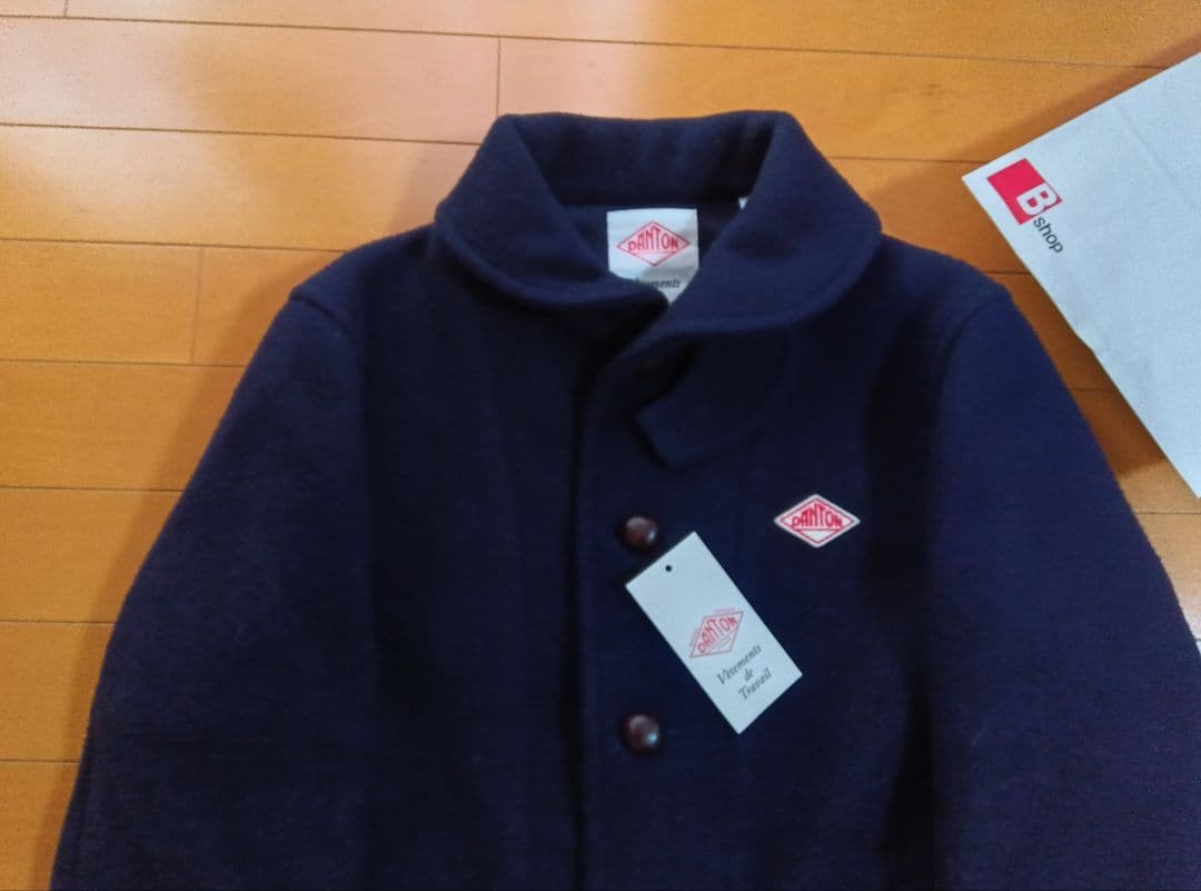 M*o様 DANTONダントンウールモッサジャケットコート紺ネイビー38