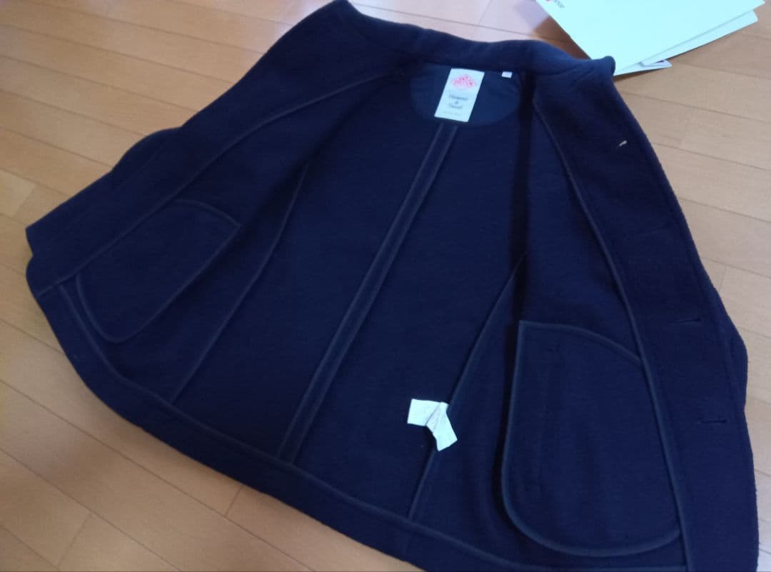 M*o様 DANTONダントンウールモッサジャケットコート紺ネイビー38