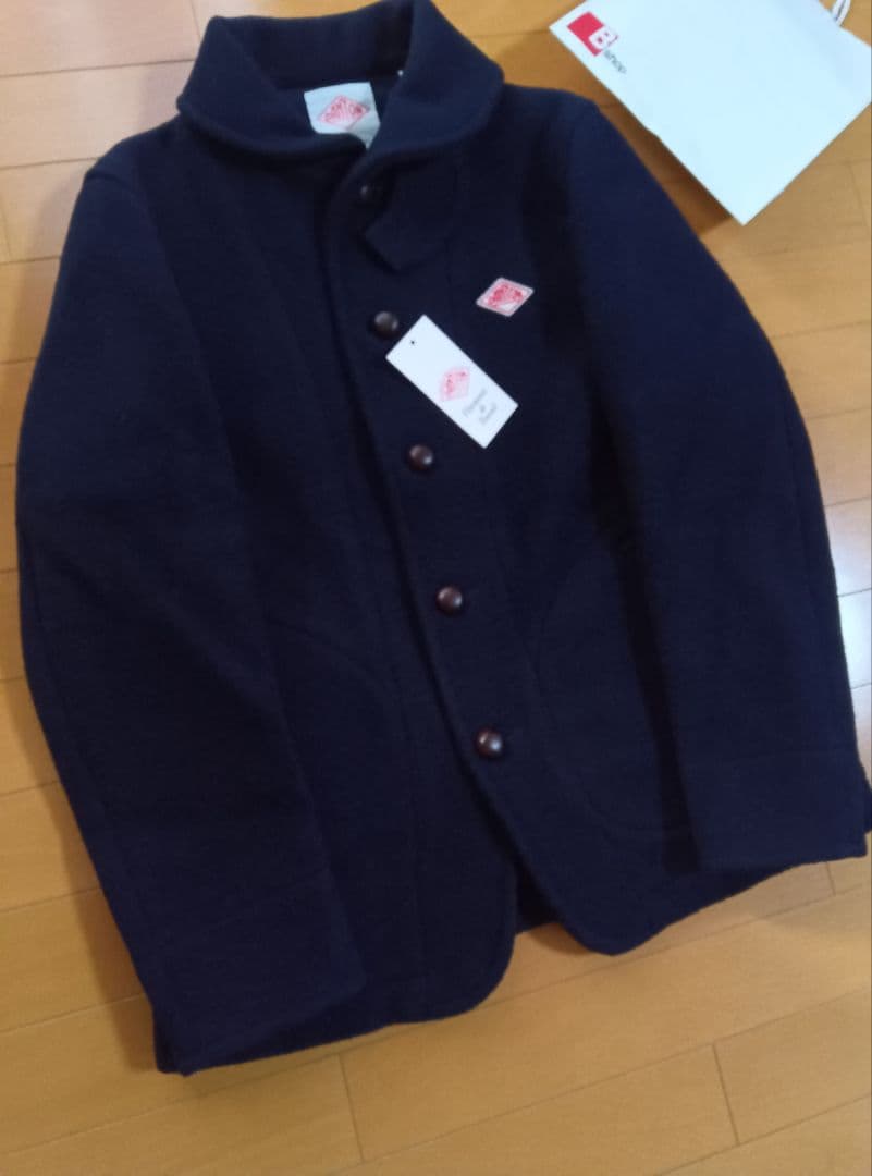 M*o様 DANTONダントンウールモッサジャケットコート紺ネイビー38