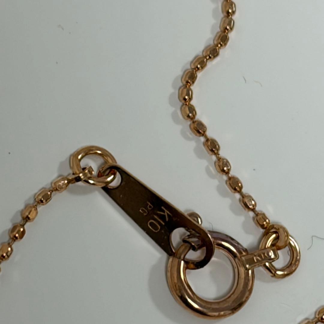 組曲　K10 ピンクゴールド ダイヤ　ネックレス　しずく型　ドロップ