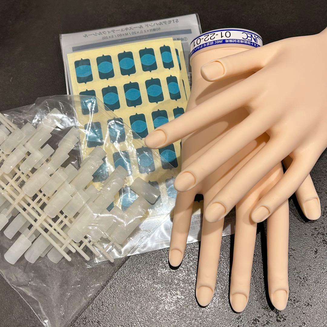 JNEC認定モデルハンド ネイルチップ ルースキューティクルシール セット
