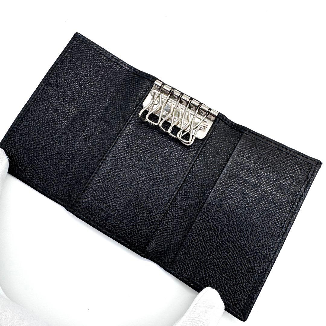 美品　付属品完備✨ブルガリ　6連　キーケース　ロゴクリップ　レザー　黒