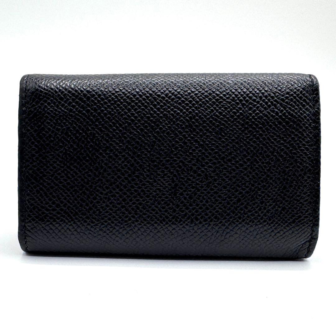 美品　付属品完備✨ブルガリ　6連　キーケース　ロゴクリップ　レザー　黒