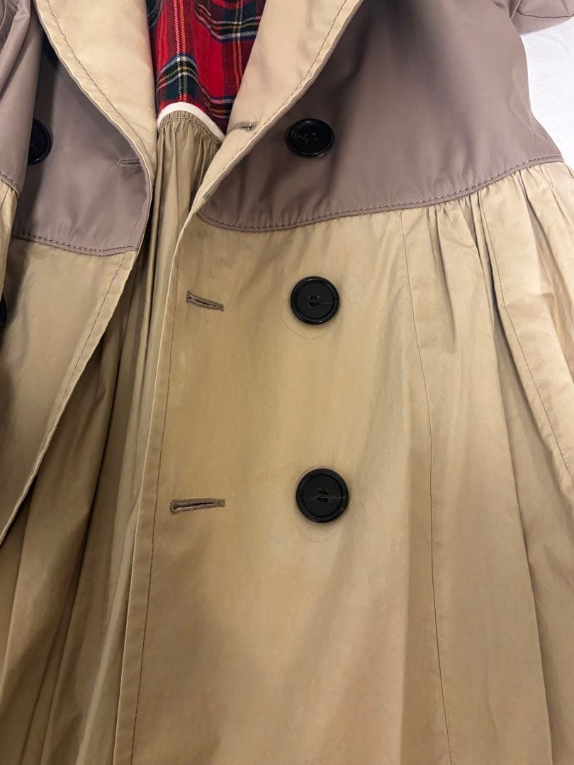 93 トリコ コムデギャルソン トレンチコート バイカラー チェック