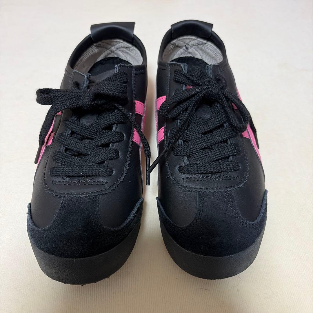 23cm 新品　オニツカタイガー　 ブラック ピンク スニーカー　メキシコ