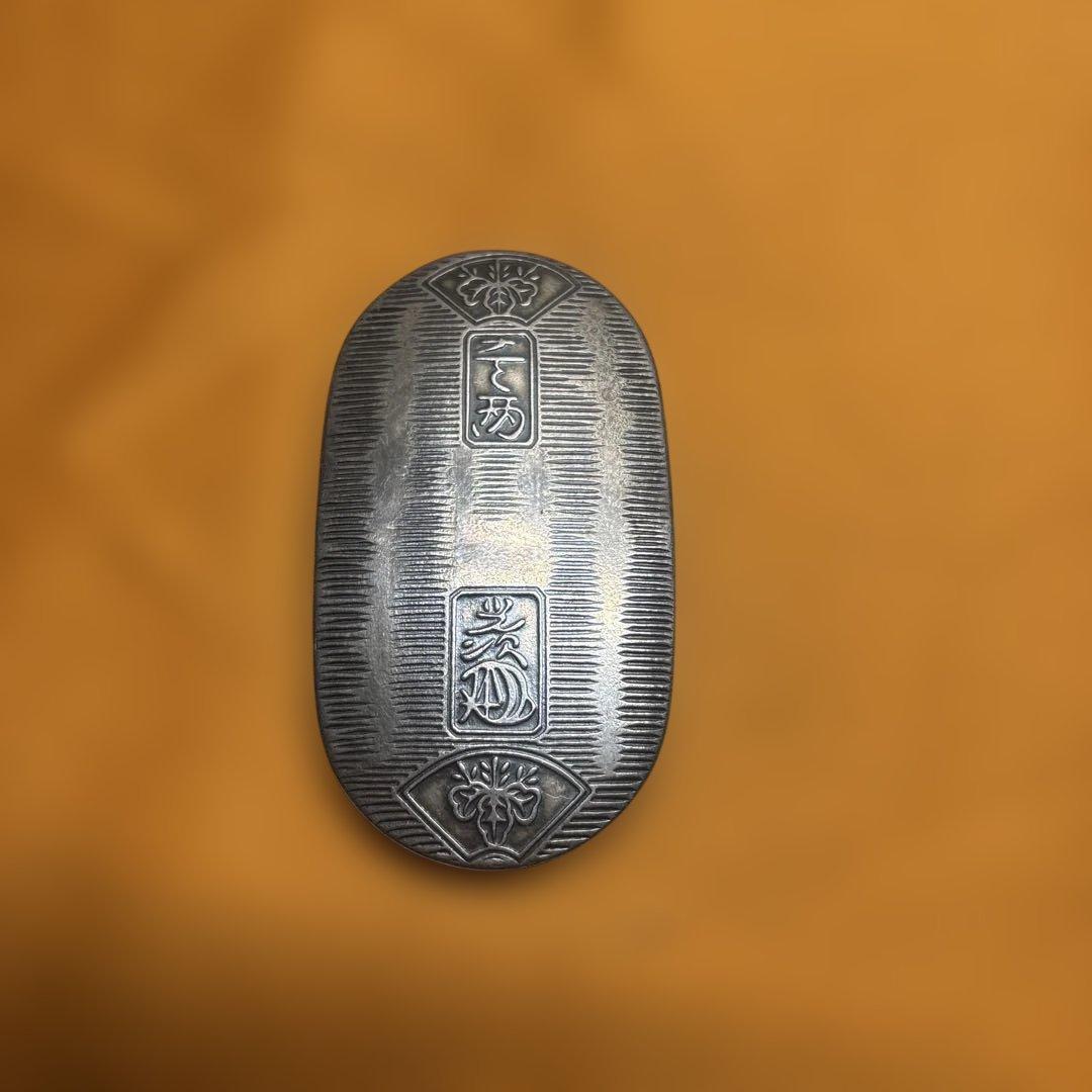 小判型 純銀ようじ入れ 金属工芸 23g