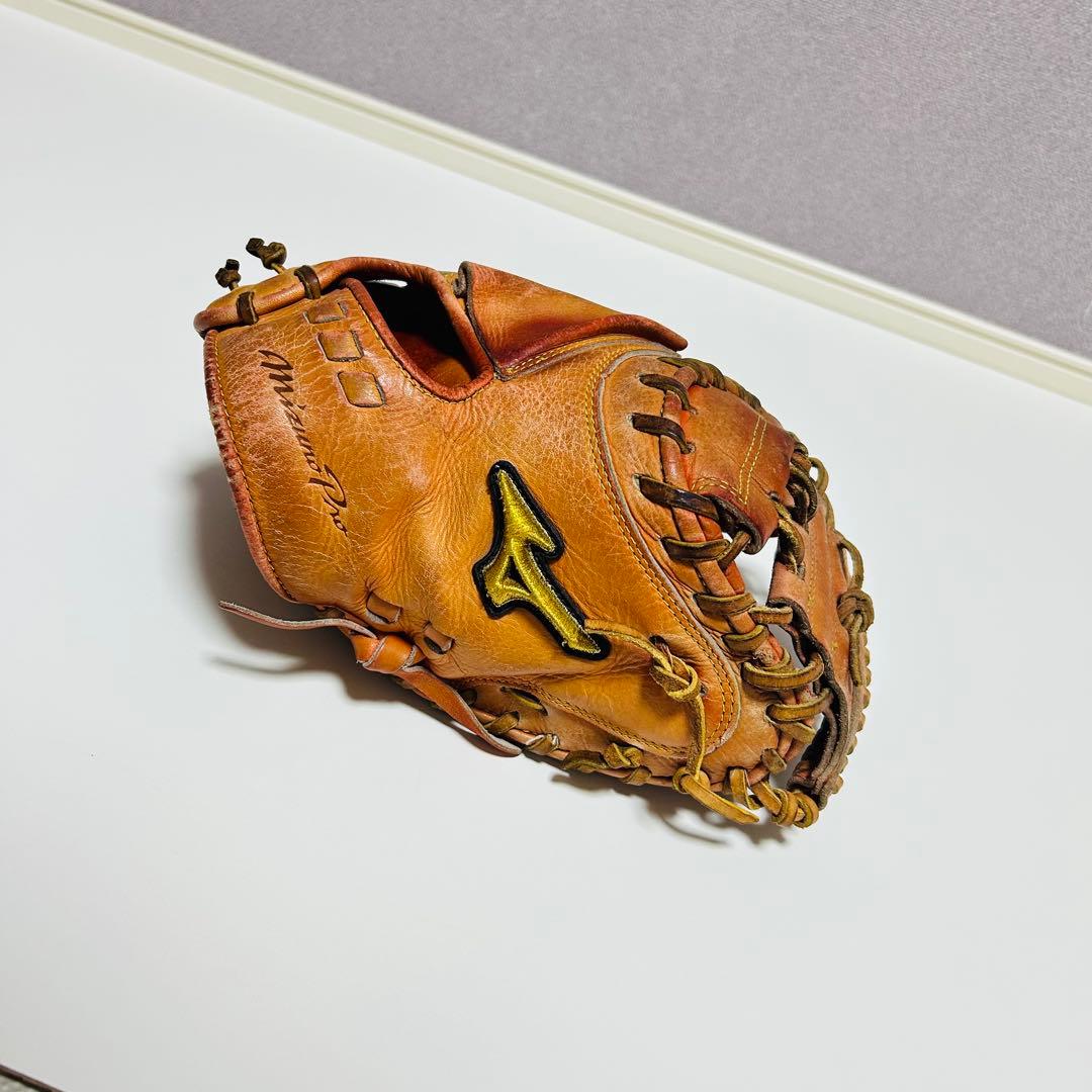 【型超良好】MizunoPro 硬式用 キャッチャーミット オレンジ