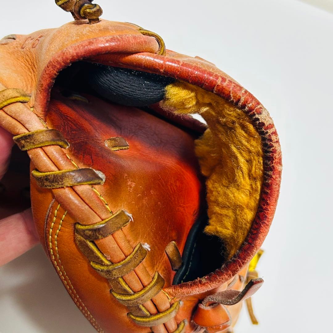 【型超良好】MizunoPro 硬式用 キャッチャーミット オレンジ