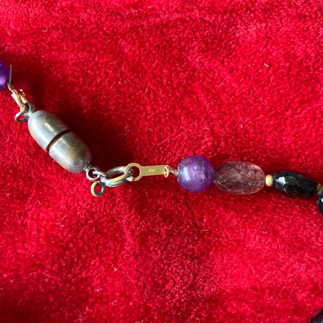 K18と天然石ビーズネックレス 約40cm