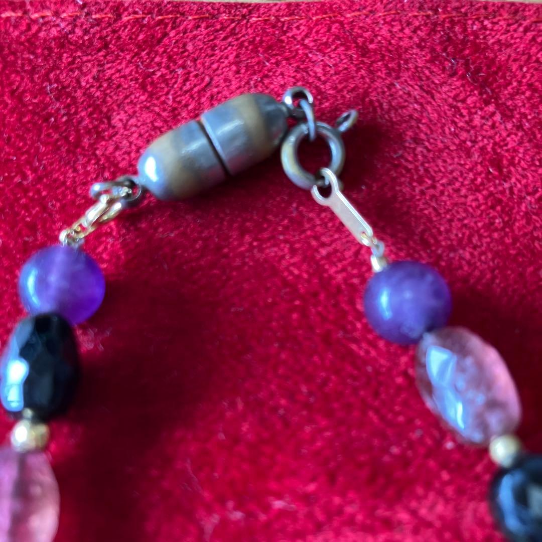 K18と天然石ビーズネックレス 約40cm