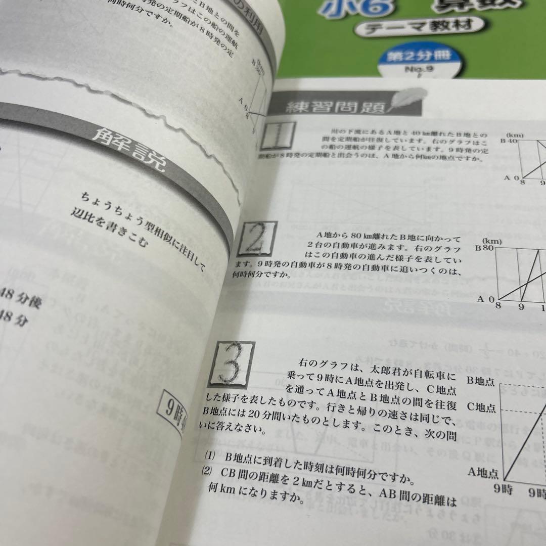 ㉑や　未記入　浜学園　6年　算数　テーマ教材　第1分冊〜第4分冊　美品