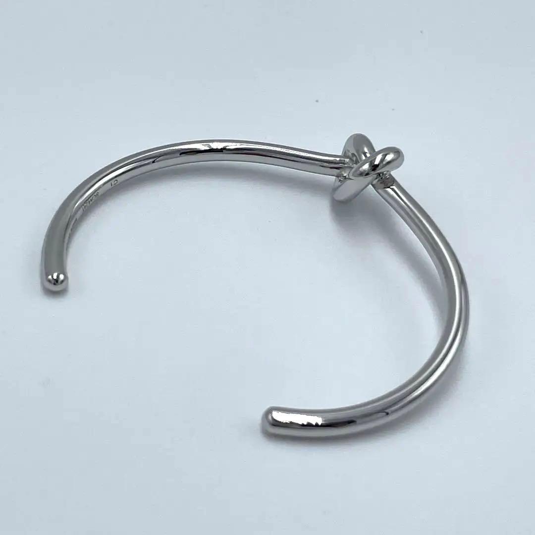 新品同様☆CELINE セリーヌ ノットブレスレット バングル メタル シルバー