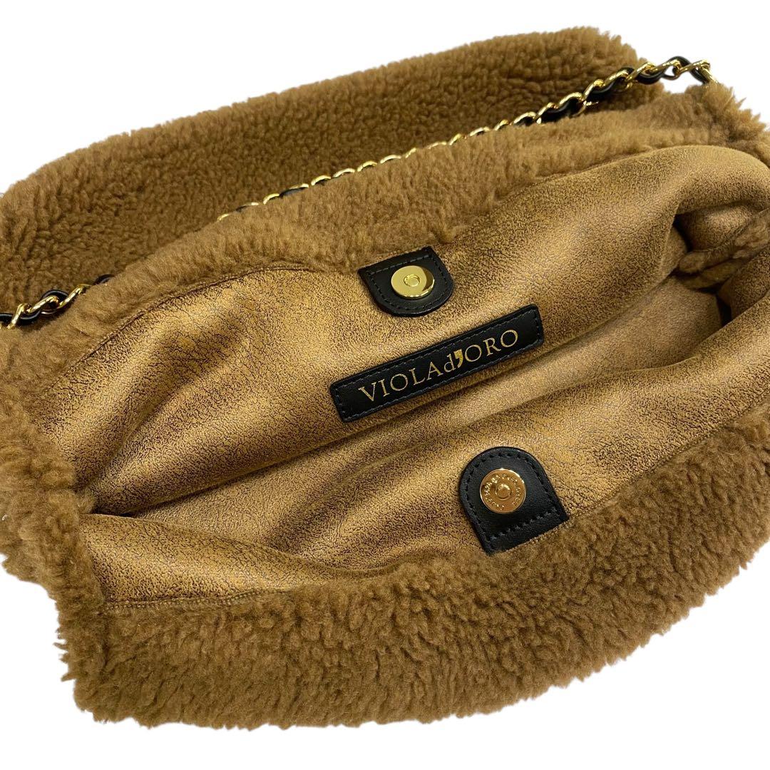 VIOLAd’ORO エコファーチェーントート　ブラウン　ヴィオラドーロ