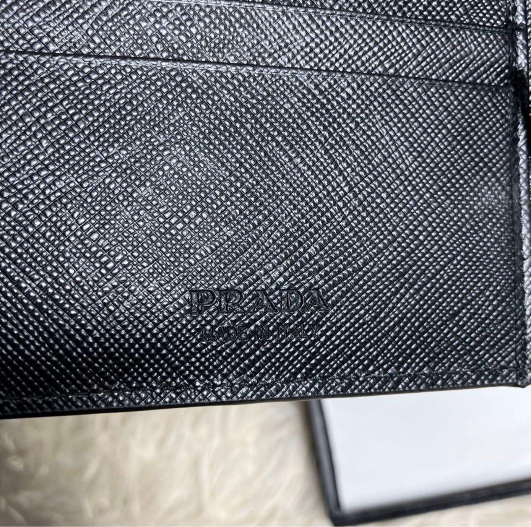 【未使用級】 プラダ サフィアーノ マネークリップ メタルロゴ 付属品完備