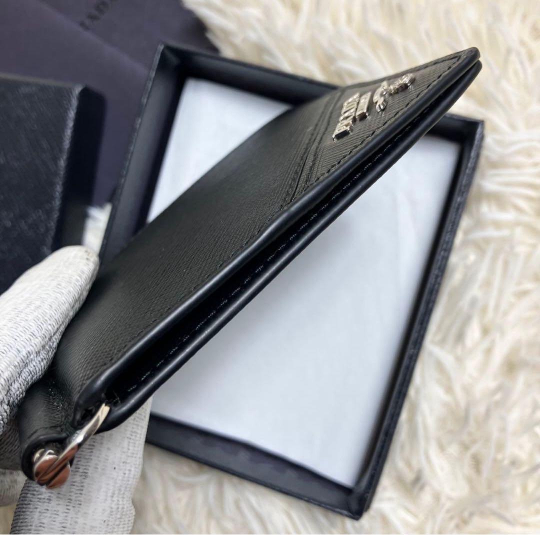 【未使用級】 プラダ サフィアーノ マネークリップ メタルロゴ 付属品完備