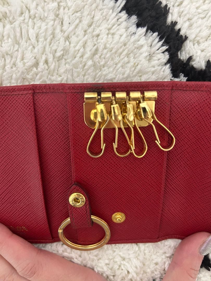 PRADA キーケース 4連 キーリング付き 取り外し可