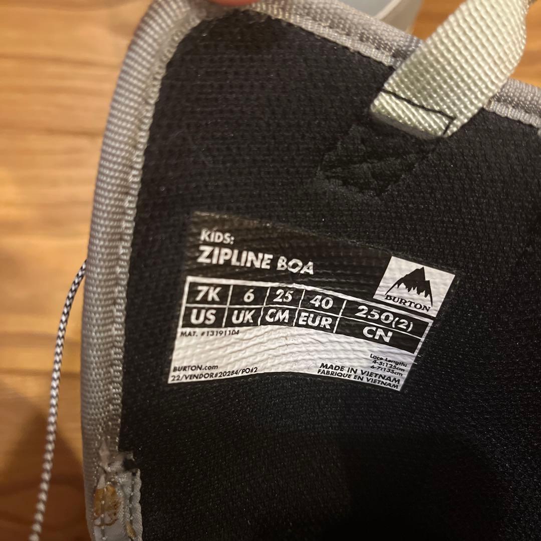 Burton ジップライン　キッズ　スノーボードブーツ　7K 25cm