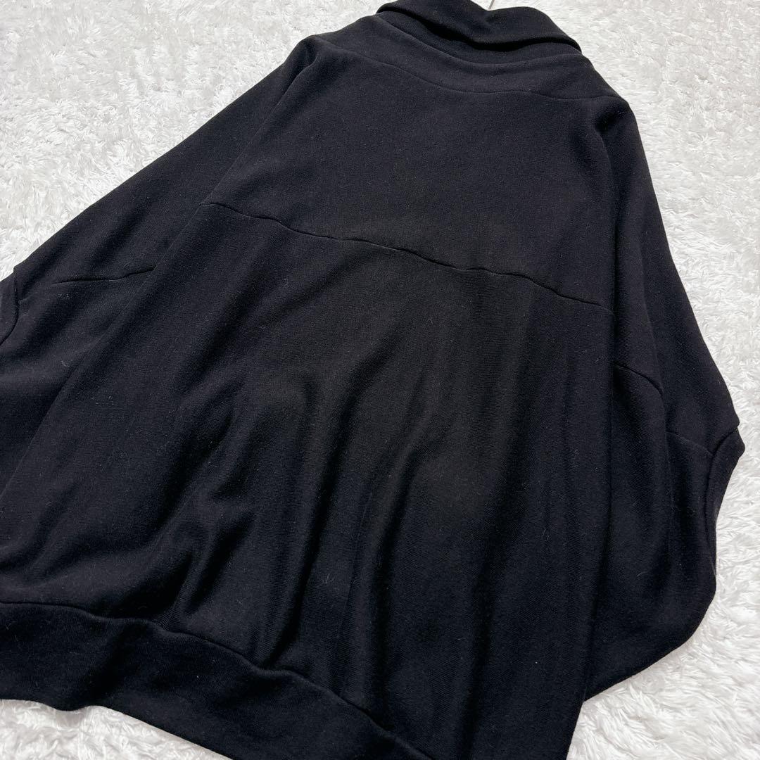 美品✨Ys ワイズ ポンチョ ジップアップパーカー ダブルジップ 黒 デザイン