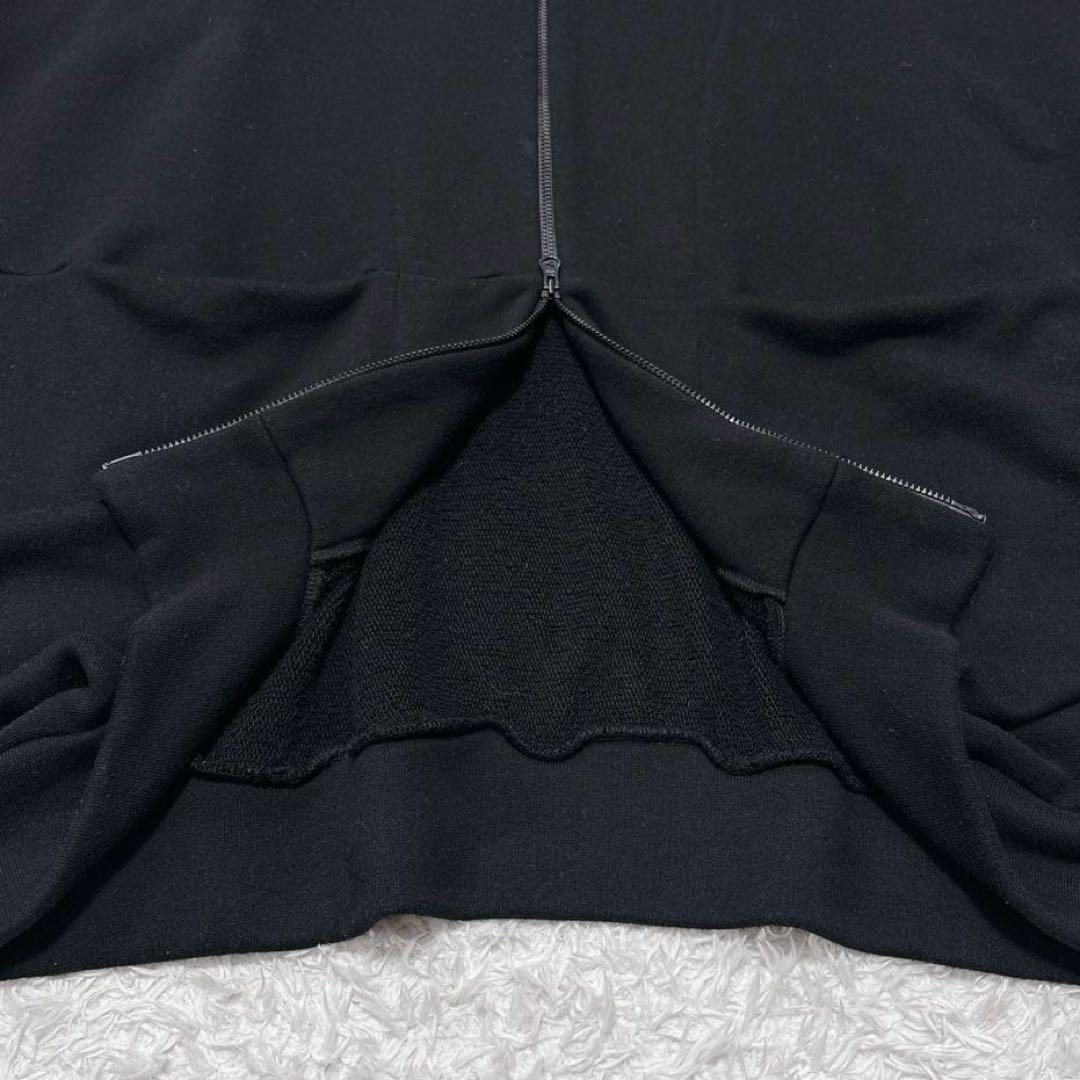 美品✨Ys ワイズ ポンチョ ジップアップパーカー ダブルジップ 黒 デザイン