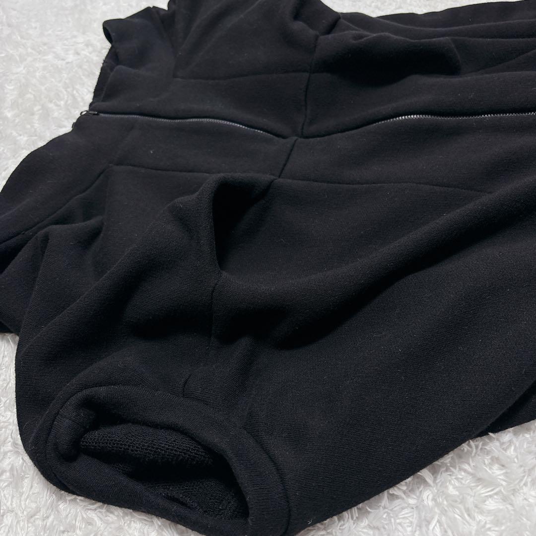 美品✨Ys ワイズ ポンチョ ジップアップパーカー ダブルジップ 黒 デザイン