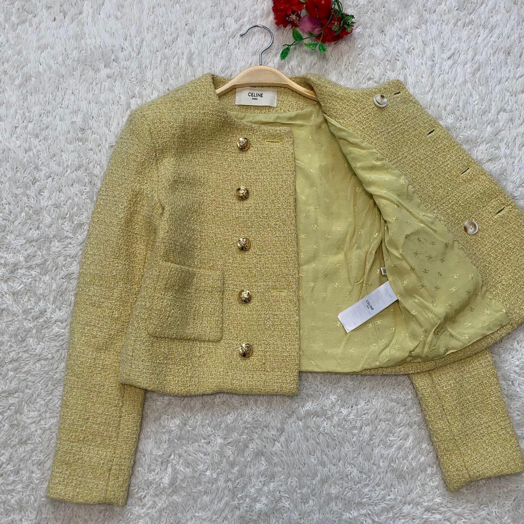 ［滝沢眞規子着用］セリーヌ　ツイード　シャスールジャケット　トリオンフ総柄
