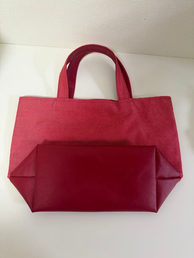 ファミリア　familiar デニムバッグ　リボン　赤　トート　バッグ