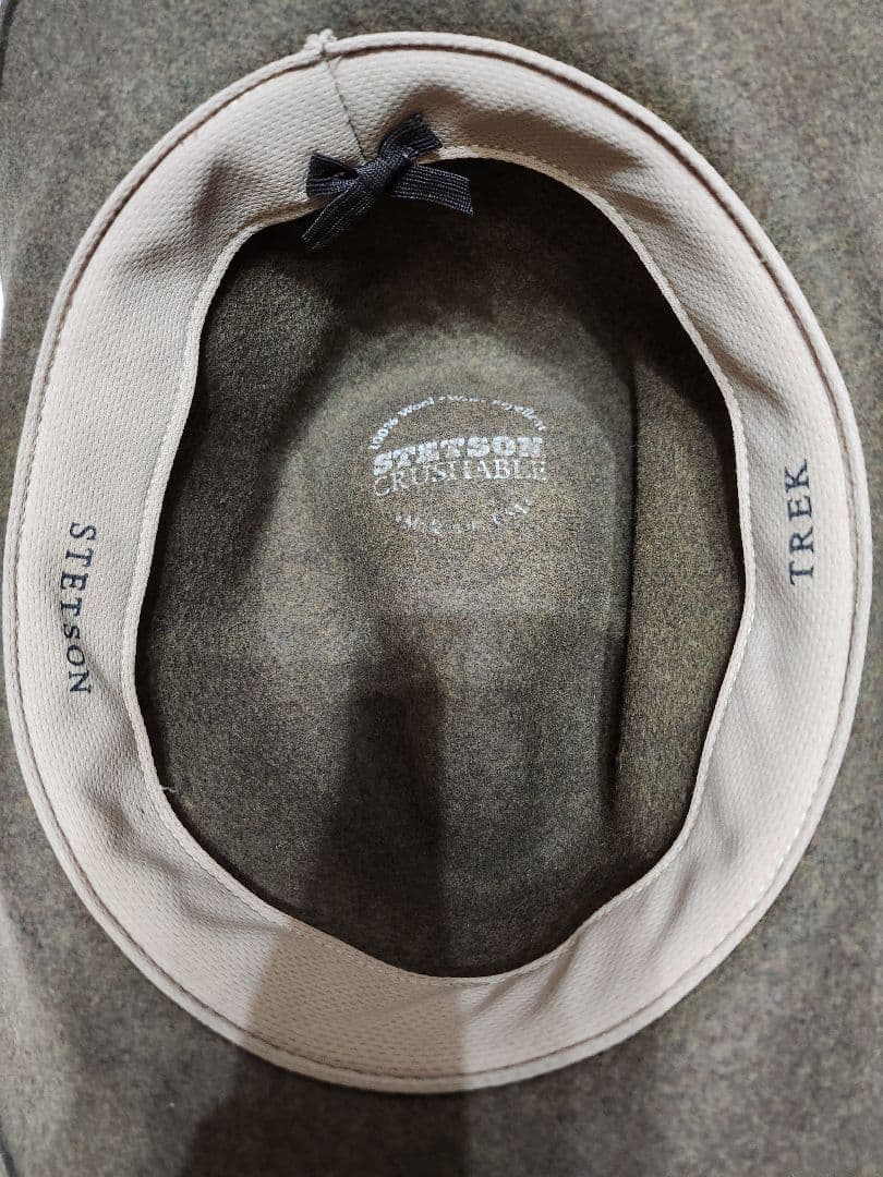 STETSON ブラウンウールフェルトハット レザーのバンド付き