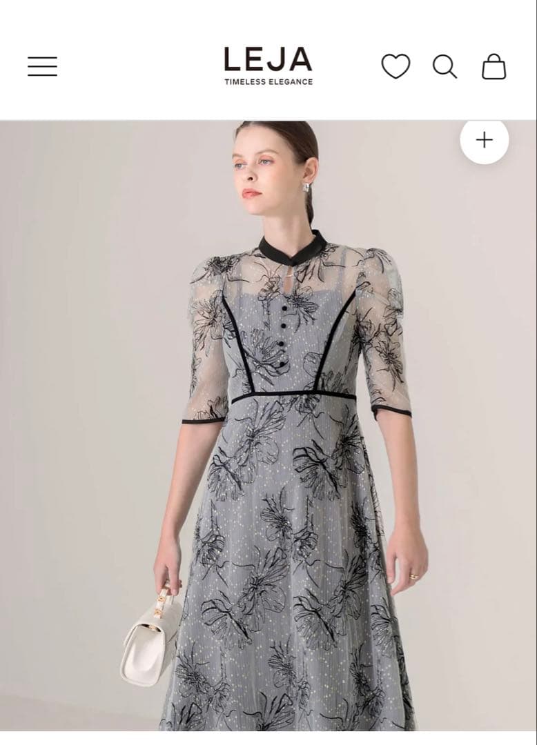 LEJA 花柄ラメレースワンピースドレス Mサイズ 新品未使用・タグ付き