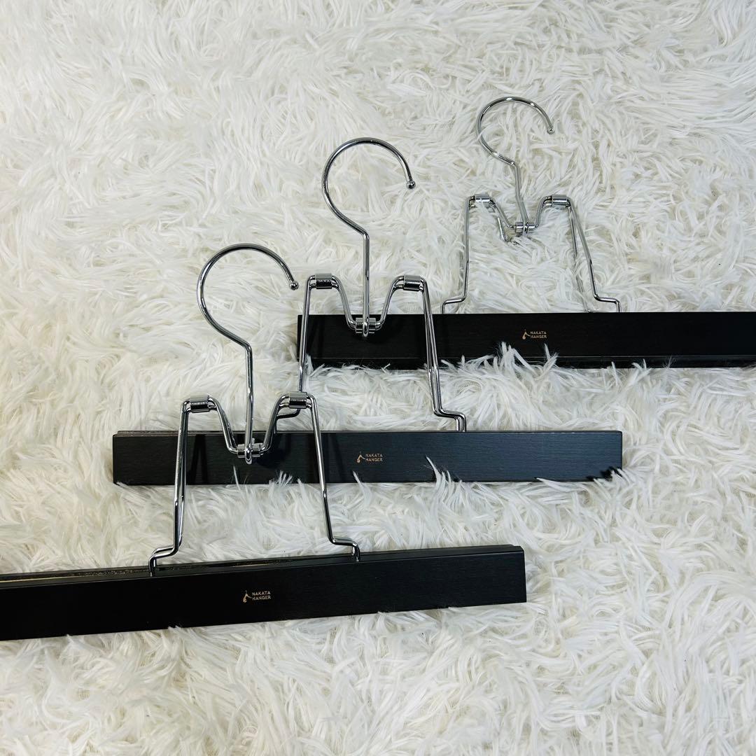 美品！ ナカタハンガー ジャケットハンガー スラックス木製ハンガー 6本 セット