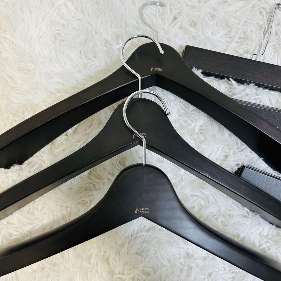 美品！ ナカタハンガー ジャケットハンガー スラックス木製ハンガー 6本 セット