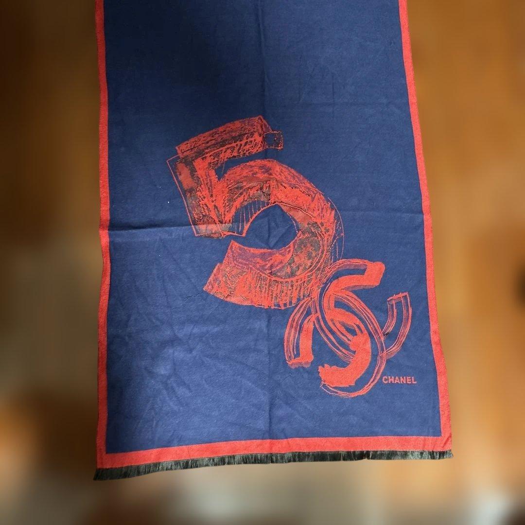 シャネル No.5 ストール ネイビー レッド