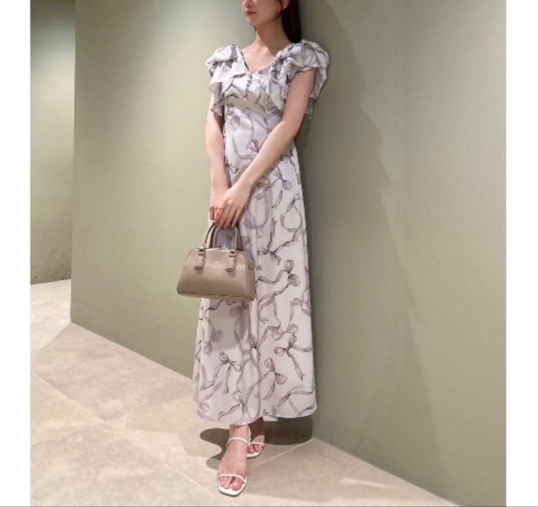 スナイデル リボンスリーブデザインワンピース size2 りぼん柄オケージョン