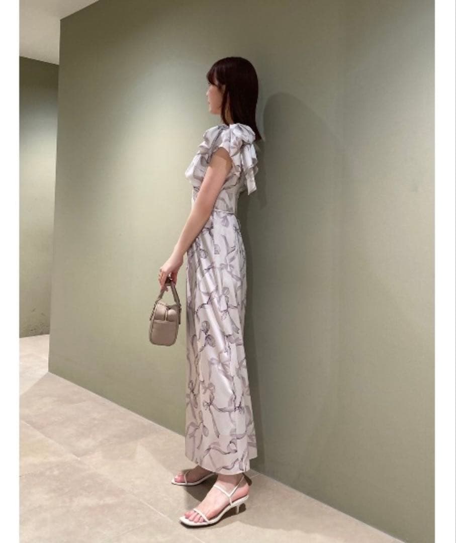 スナイデル リボンスリーブデザインワンピース size2 りぼん柄オケージョン