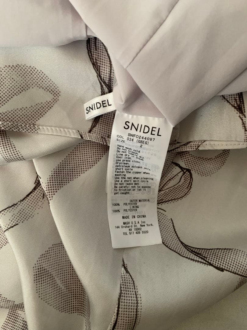 スナイデル リボンスリーブデザインワンピース size2 りぼん柄オケージョン