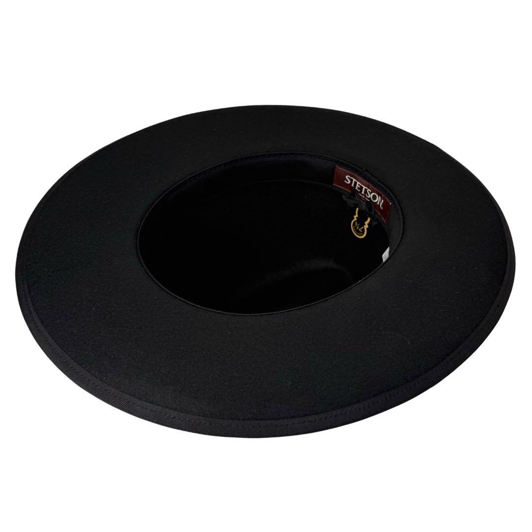 ラス1‼️STETSON SE827 フラットブリムフェルトハット　黒色