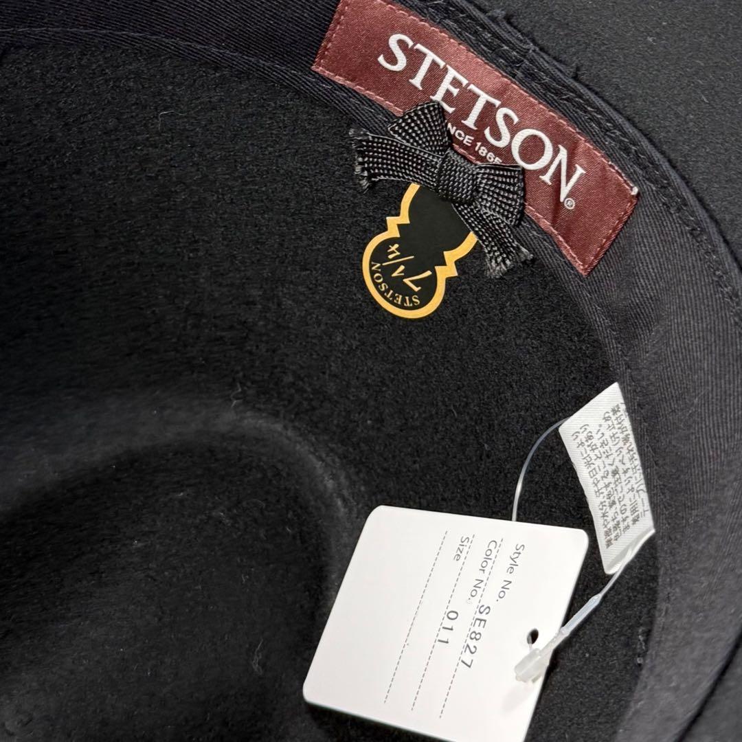 ラス1‼️STETSON SE827 フラットブリムフェルトハット　黒色