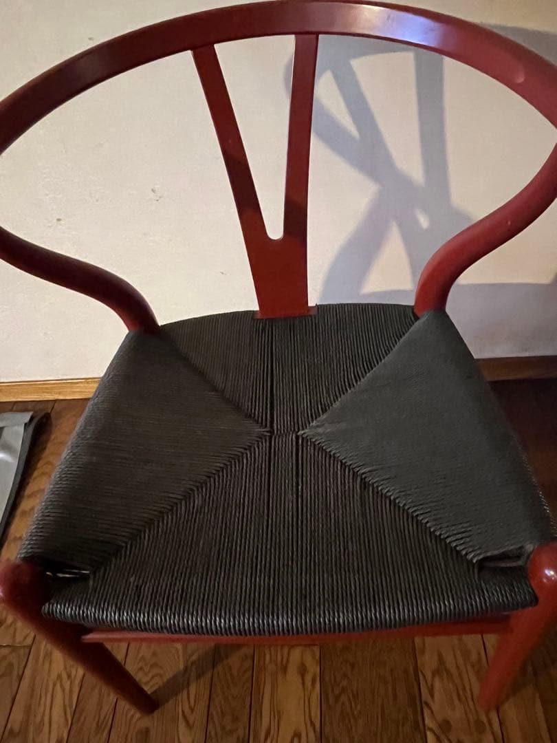 再値下げしました。北欧家具。カールハンセンの、Ｙチェア朱のラッカー仕上げ。